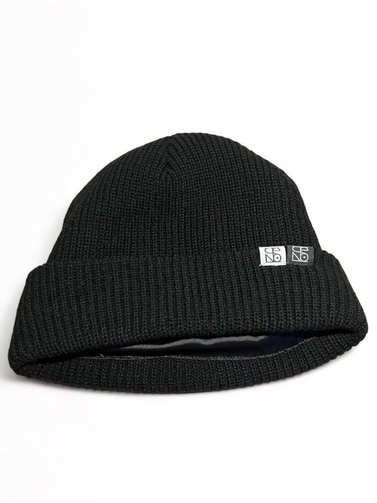 Black satin lined beanie