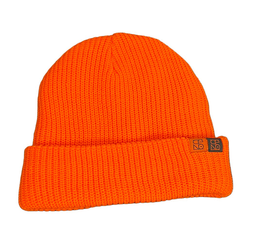 Orange satin lined beanies